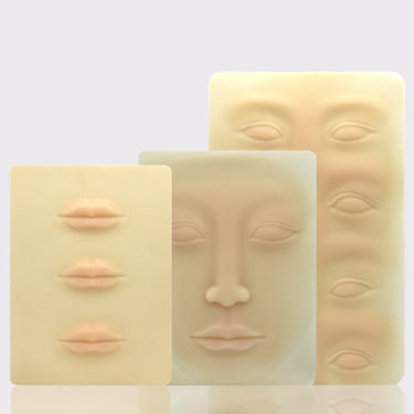3D full face practice skin 3D Silicone Permanent Makeup Training Practice Fake Skin Blank Eye Lips Face