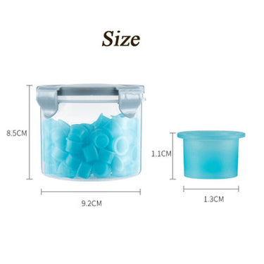 Tattoo Accessories Wholesale New Package Blue Color Disposable Tattoo Ink Cups Permanent Makeup Soft Silicone Ink Cups With Jar